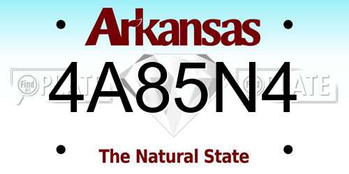 4A85N4 Arkansas License Plate