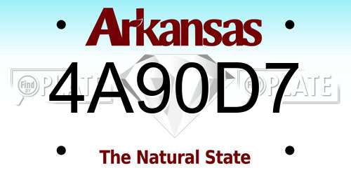 4A90D7 Arkansas License Plate