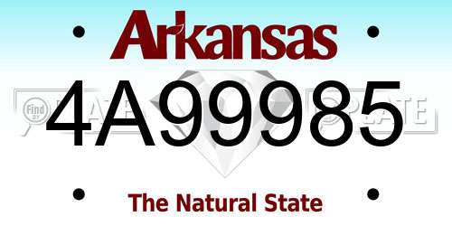 4A99985 Arkansas License Plate