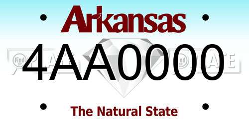 4AA0000 Arkansas License Plate