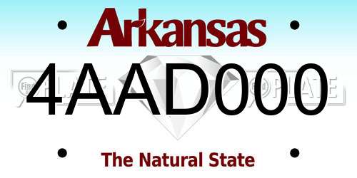4AAD000 Arkansas License Plate