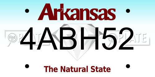 4ABH52 Arkansas License Plate