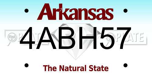 4ABH57 Arkansas License Plate