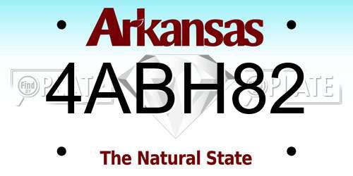 4ABH82 Arkansas License Plate