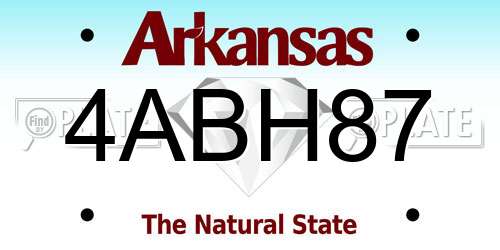 4ABH87 Arkansas License Plate