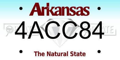 4ACC84 Arkansas License Plate