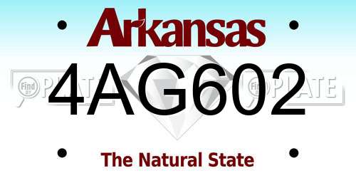 4AG602 Arkansas License Plate