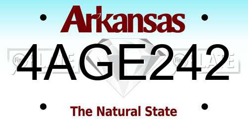 4AGE242 Arkansas License Plate