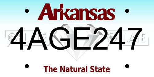 4AGE247 Arkansas License Plate