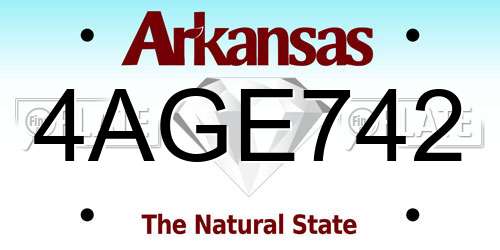 4AGE742 Arkansas License Plate