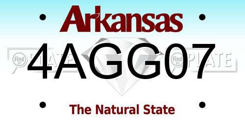 4AGG07 Arkansas License Plate