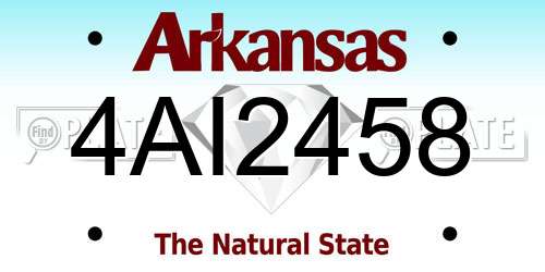 4AI2458 Arkansas License Plate