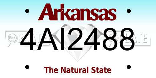 4AI2488 Arkansas License Plate