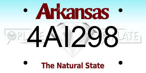 4AI298 Arkansas License Plate