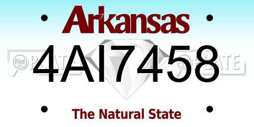 4AI7458 Arkansas License Plate