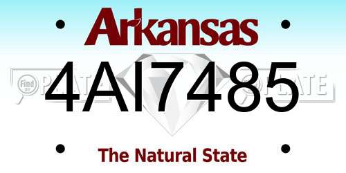 4AI7485 Arkansas License Plate