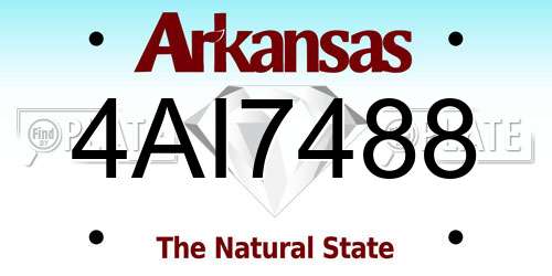 4AI7488 Arkansas License Plate