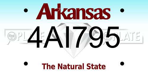 4AI795 Arkansas License Plate
