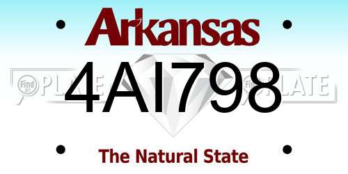 4AI798 Arkansas License Plate
