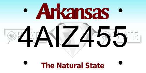 4AIZ455 Arkansas License Plate