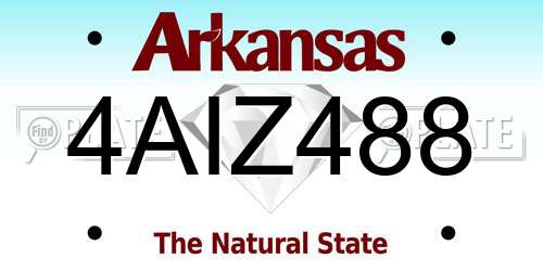 4AIZ488 Arkansas License Plate