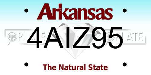 4AIZ95 Arkansas License Plate