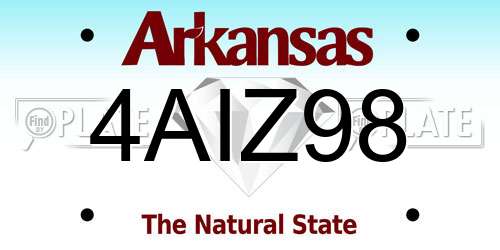 4AIZ98 Arkansas License Plate