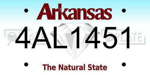 4AL1451 Arkansas License Plate