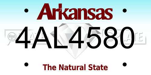 4AL4580 Arkansas License Plate