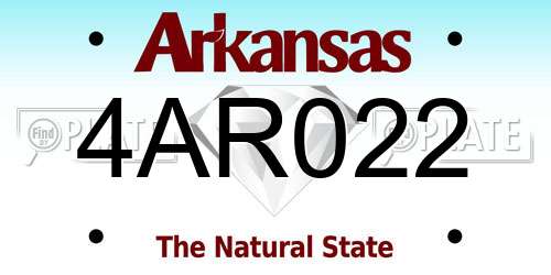 4AR022 Arkansas License Plate