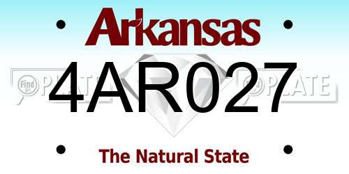 4AR027 Arkansas License Plate