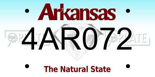 4AR072 Arkansas License Plate
