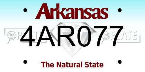 4AR077 Arkansas License Plate