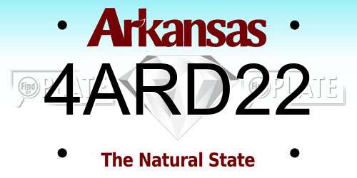 4ARD22 Arkansas License Plate