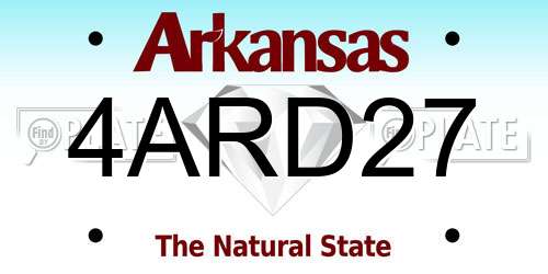 4ARD27 Arkansas License Plate