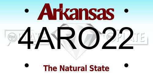 4ARO22 Arkansas License Plate