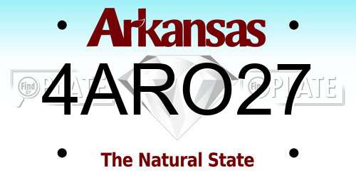 4ARO27 Arkansas License Plate