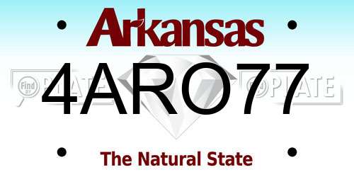 4ARO77 Arkansas License Plate
