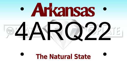 4ARQ22 Arkansas License Plate