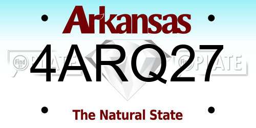 4ARQ27 Arkansas License Plate