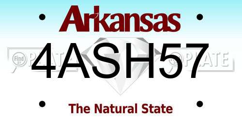 4ASH57 Arkansas License Plate