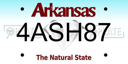 4ASH87 Arkansas License Plate