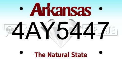 4AY5447 Arkansas License Plate