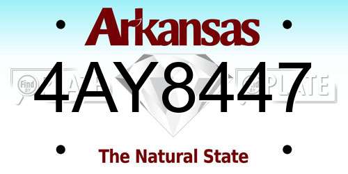 4AY8447 Arkansas License Plate