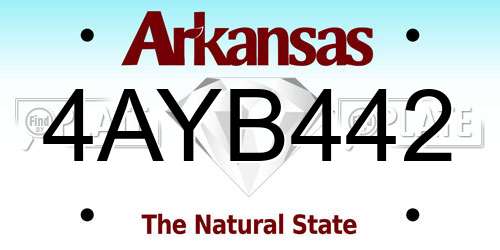 4AYB442 Arkansas License Plate