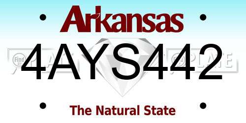 4AYS442 Arkansas License Plate