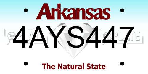 4AYS447 Arkansas License Plate