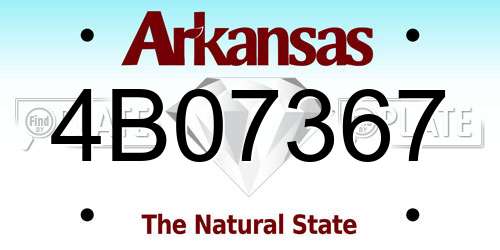 4B07367 Arkansas License Plate