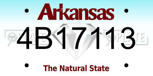 4B17113 Arkansas License Plate