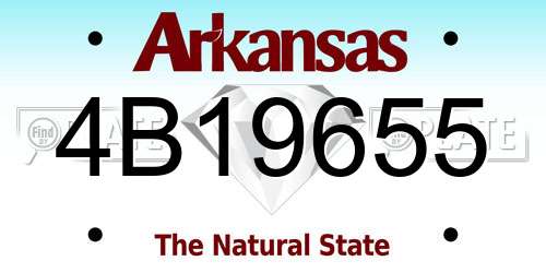 4B19655 Arkansas License Plate